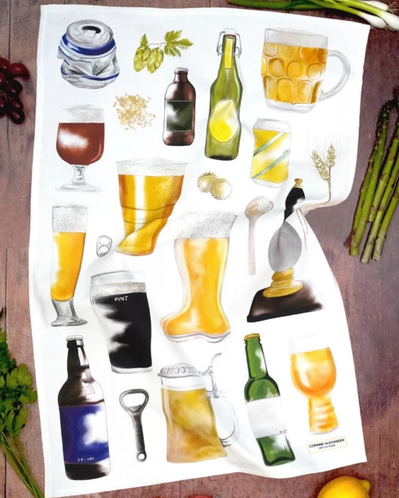 Best Sale Corinne Alexander 2023 Beer Tea Towel By