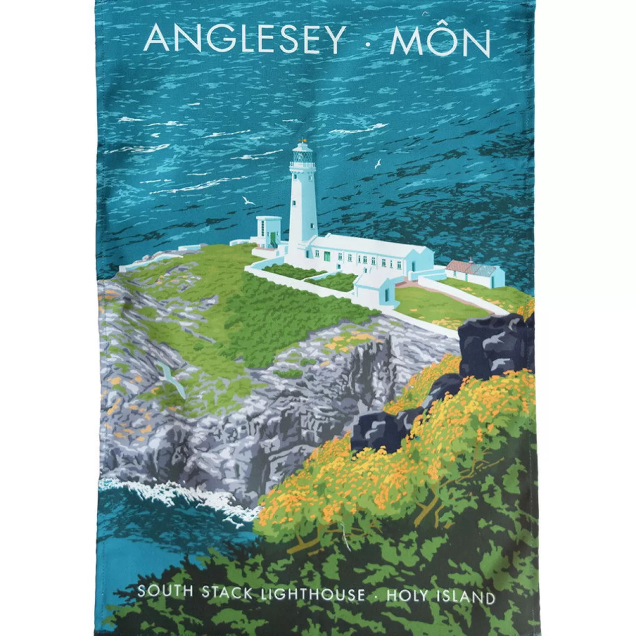 Cheap Town Towels Anglesey - South Stack Lighthouse Tea Towel