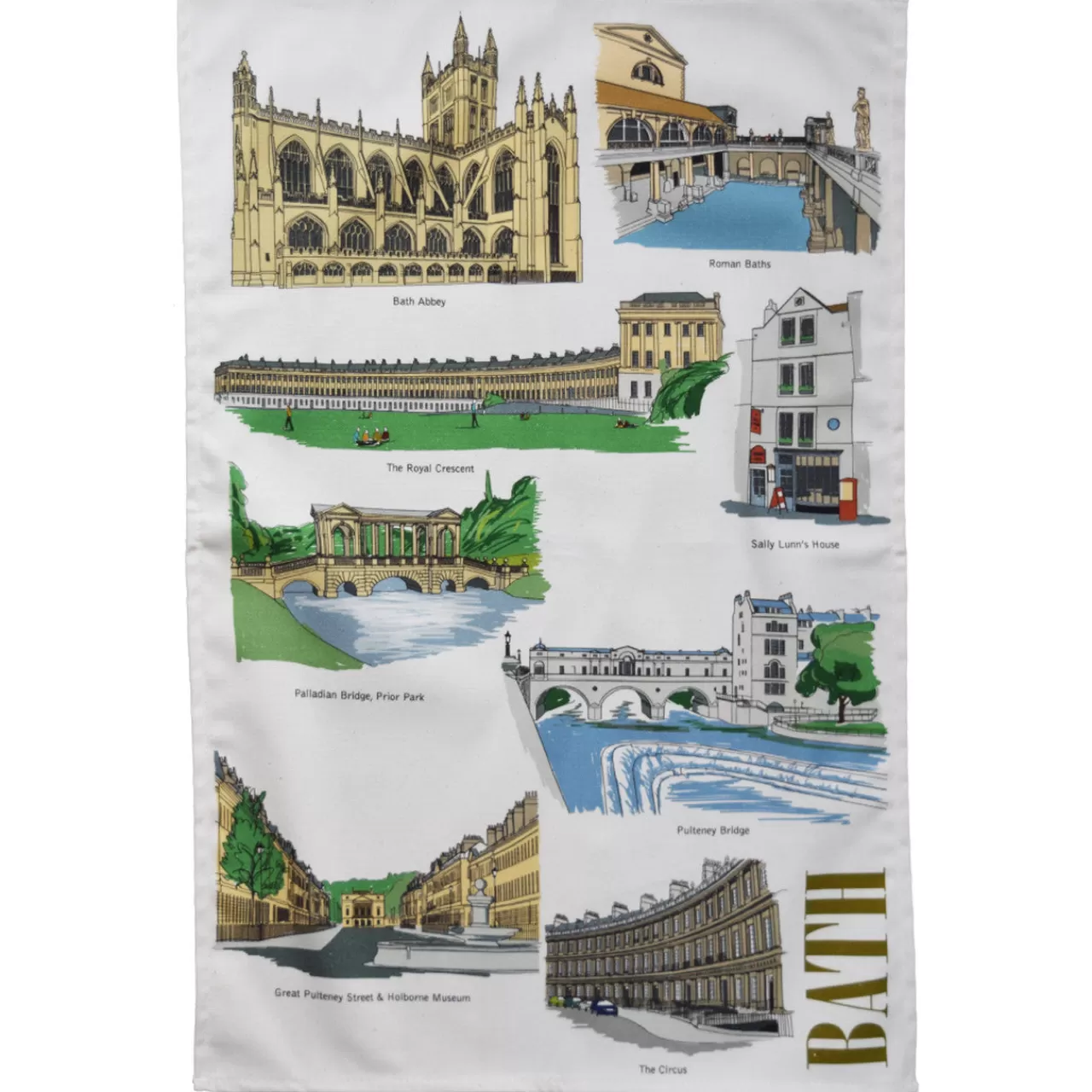 Best Sale Town Towels Bath Landmarks Tea Towel