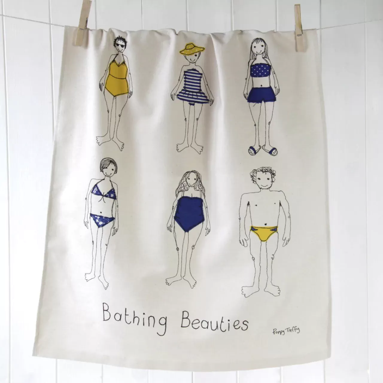 New Poppy Treffry Bathing Beauties Tea Towel