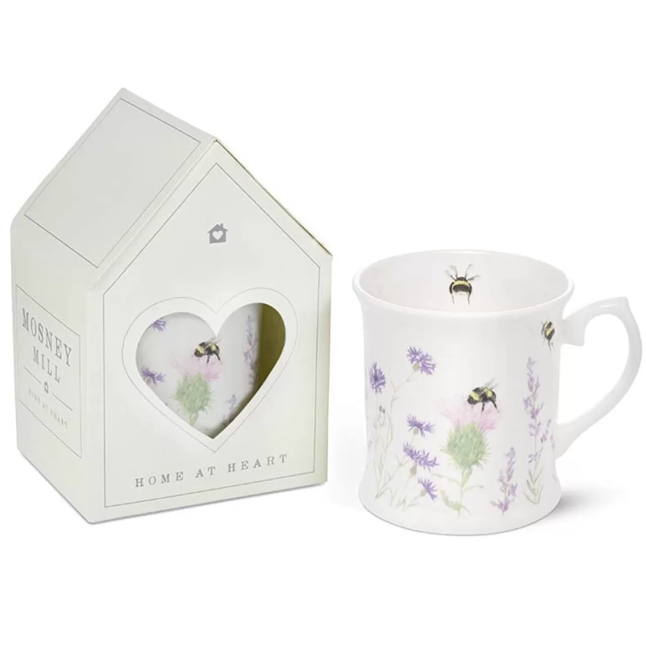 Clearance Mosney Mill Bee & Flower White China Mug