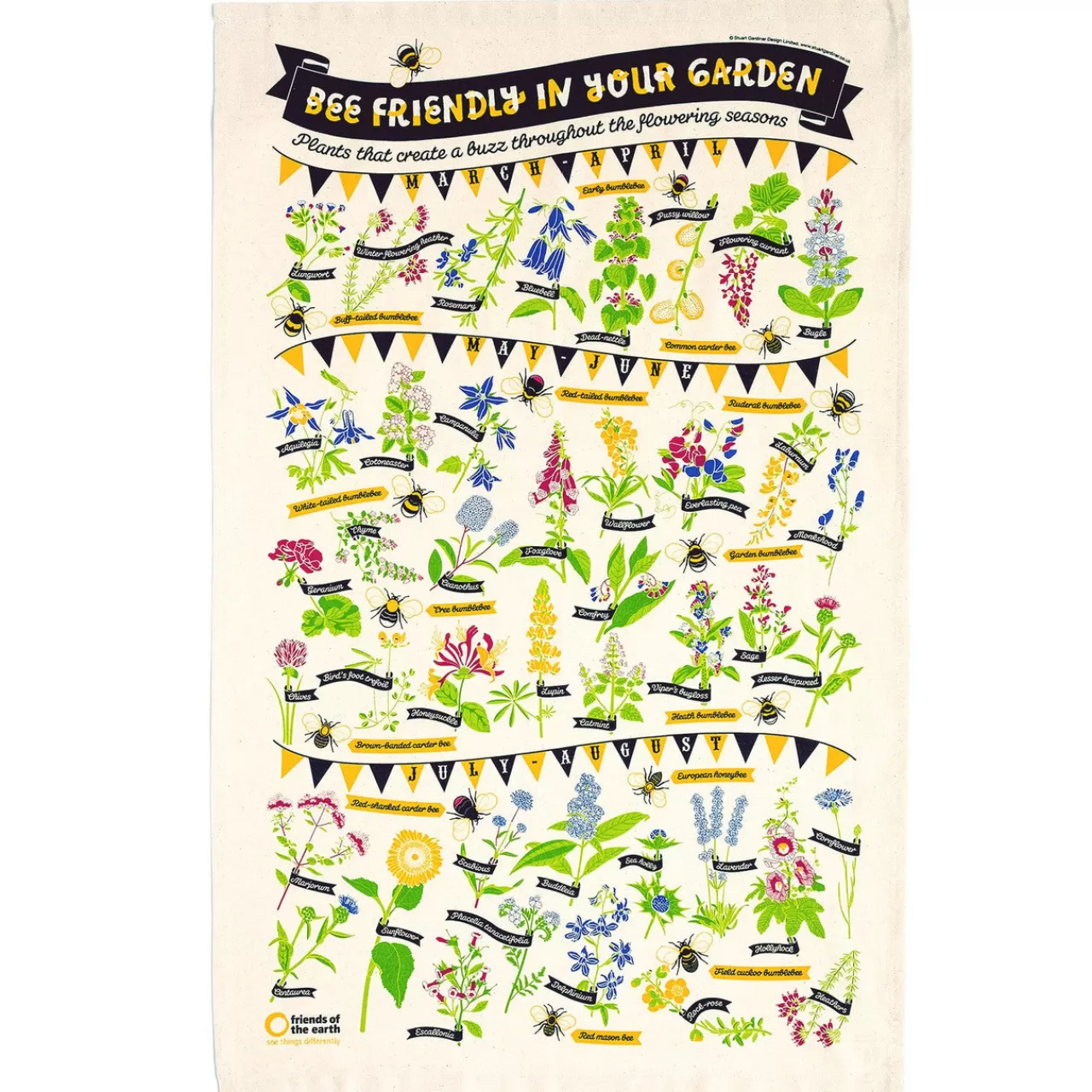 Online Stuart Gardiner Bee Friendly Tea Towel By