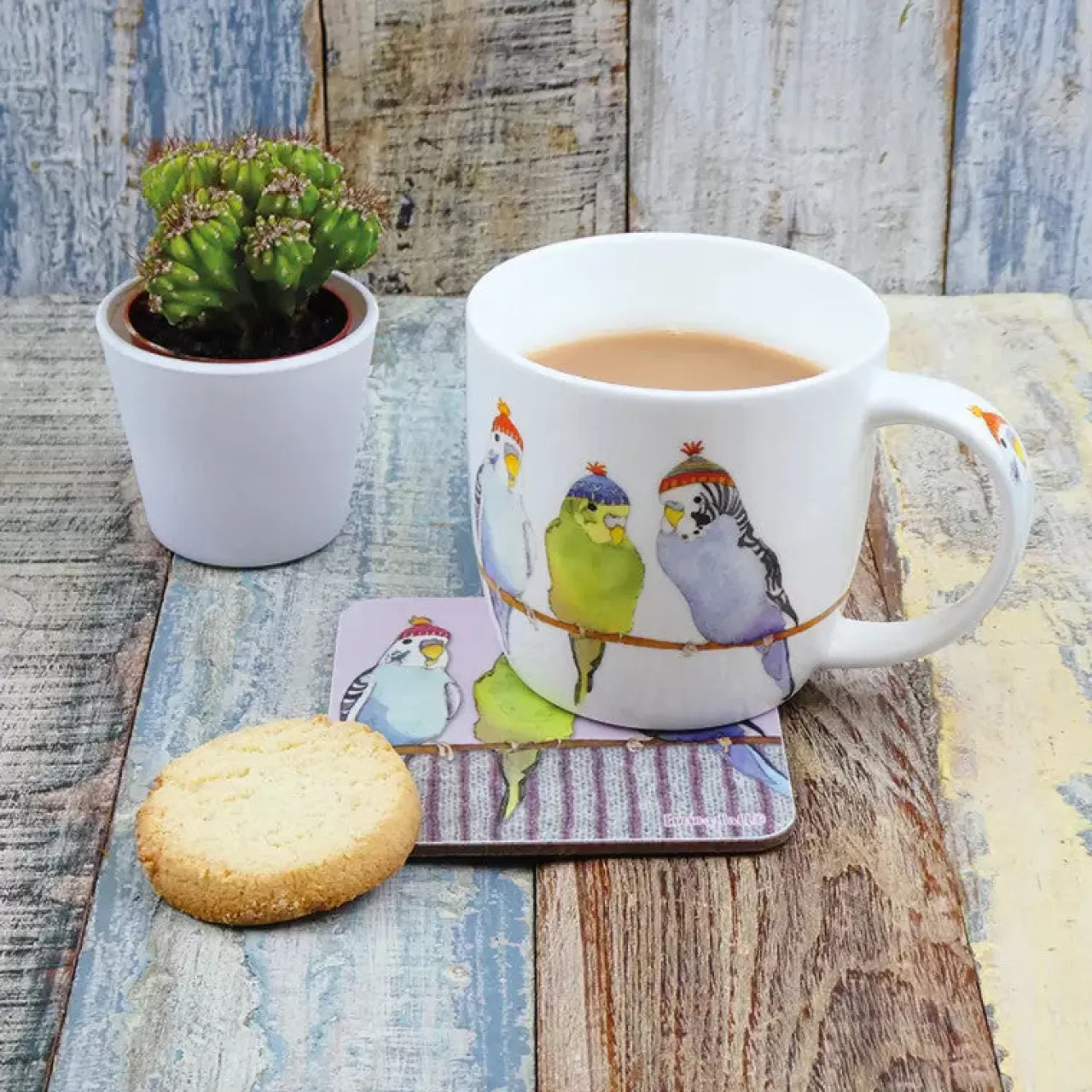 Sale Emma Ball Budgies In Beanies Bone China Mug (Boxed)