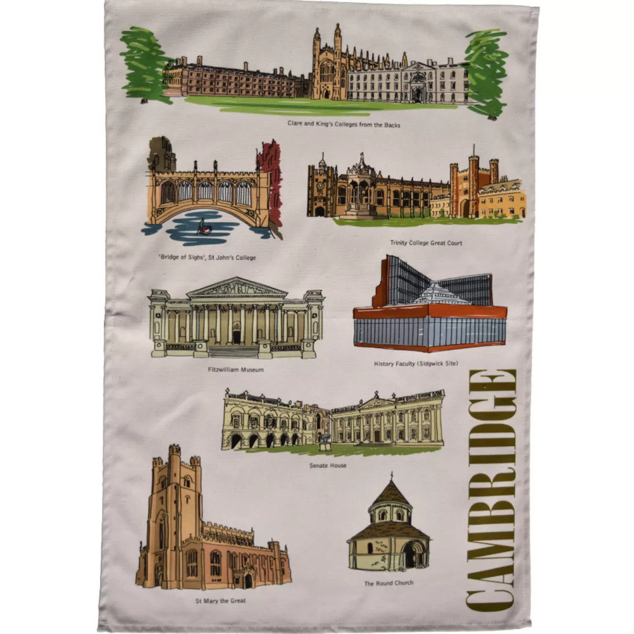 Best Town Towels Cambridge Landmarks Tea Towel