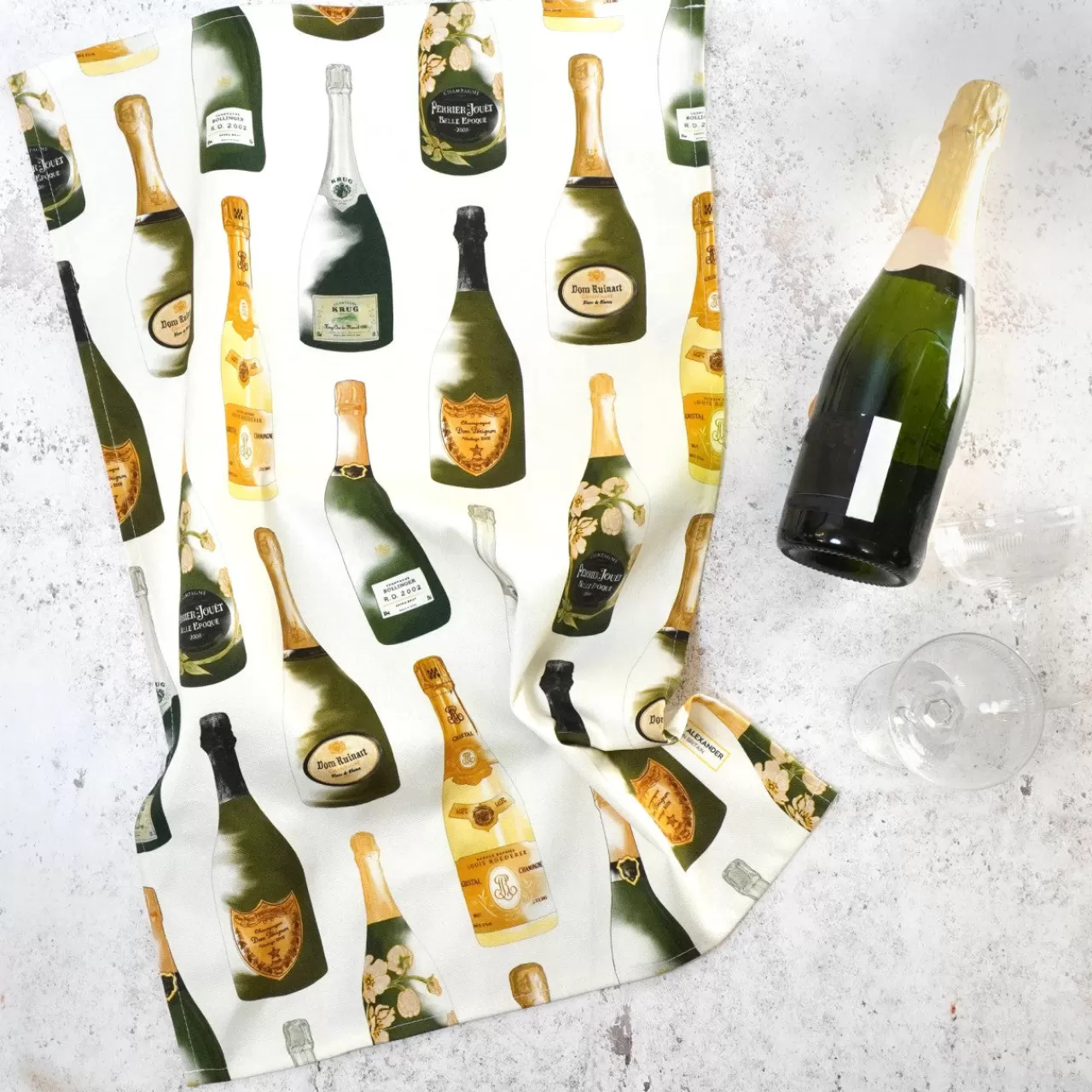 Best Corinne Alexander Champagne Tea Towel By