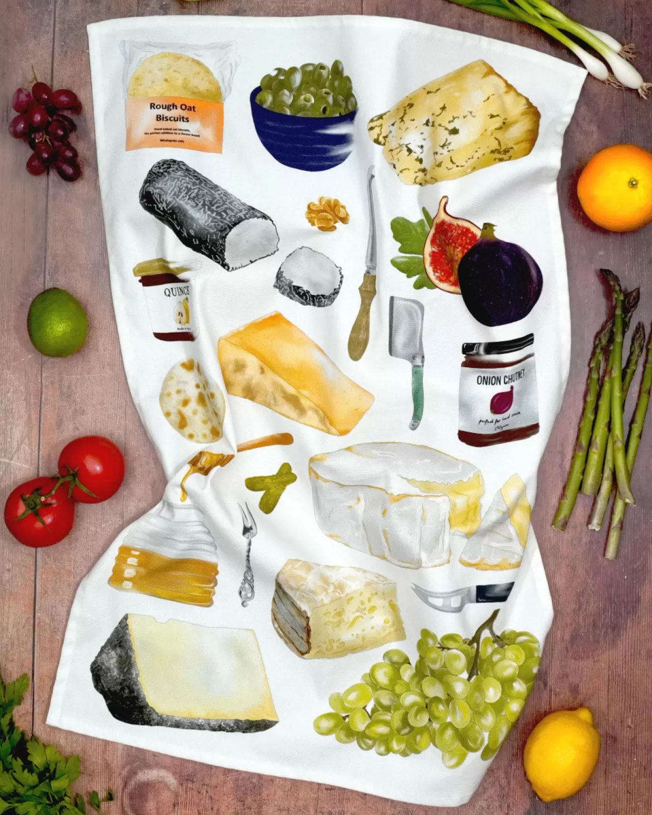 Cheap Corinne Alexander Cheese Board Tea Towel By