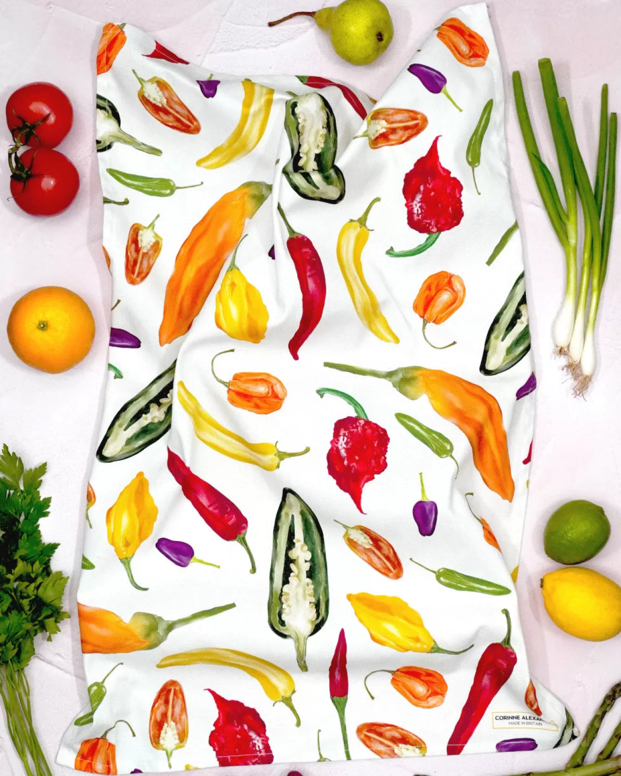 Store Corinne Alexander Chili Tea Towel By