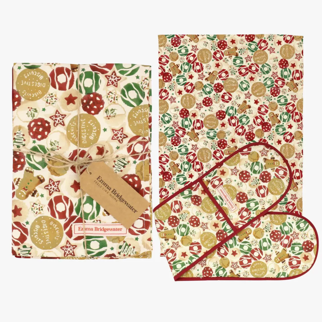 Clearance Emma Bridgewater Christmas Biscuits Oven Glove & Tea Towel Set