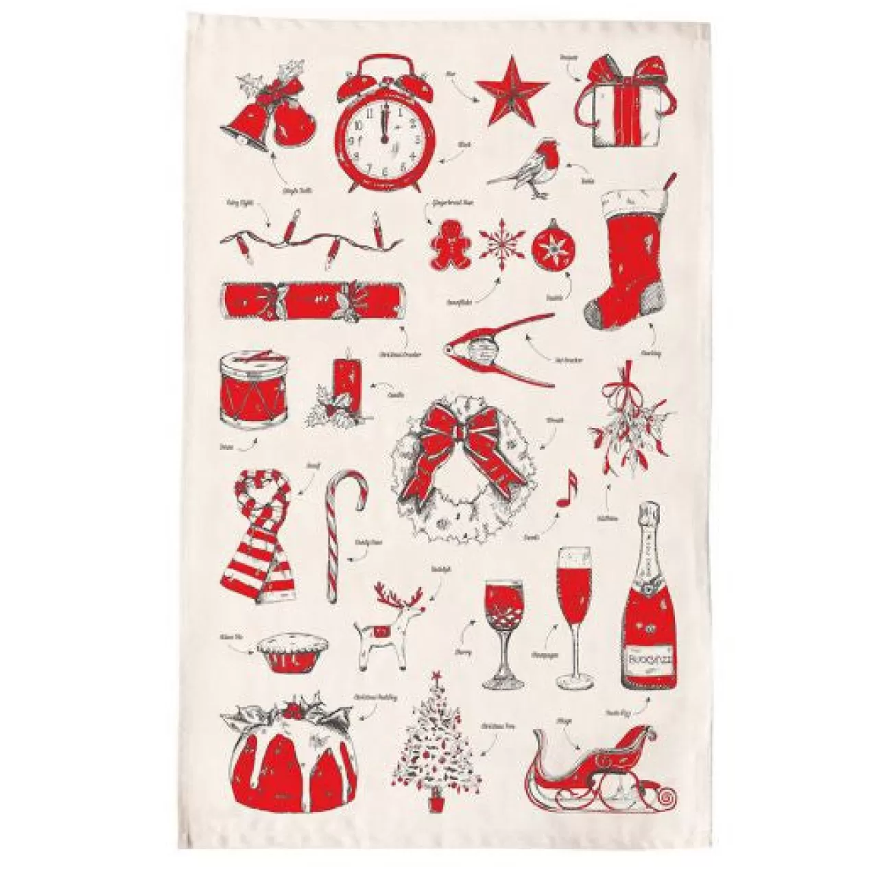 Clearance Victoria Eggs Christmas Delights Tea Towel