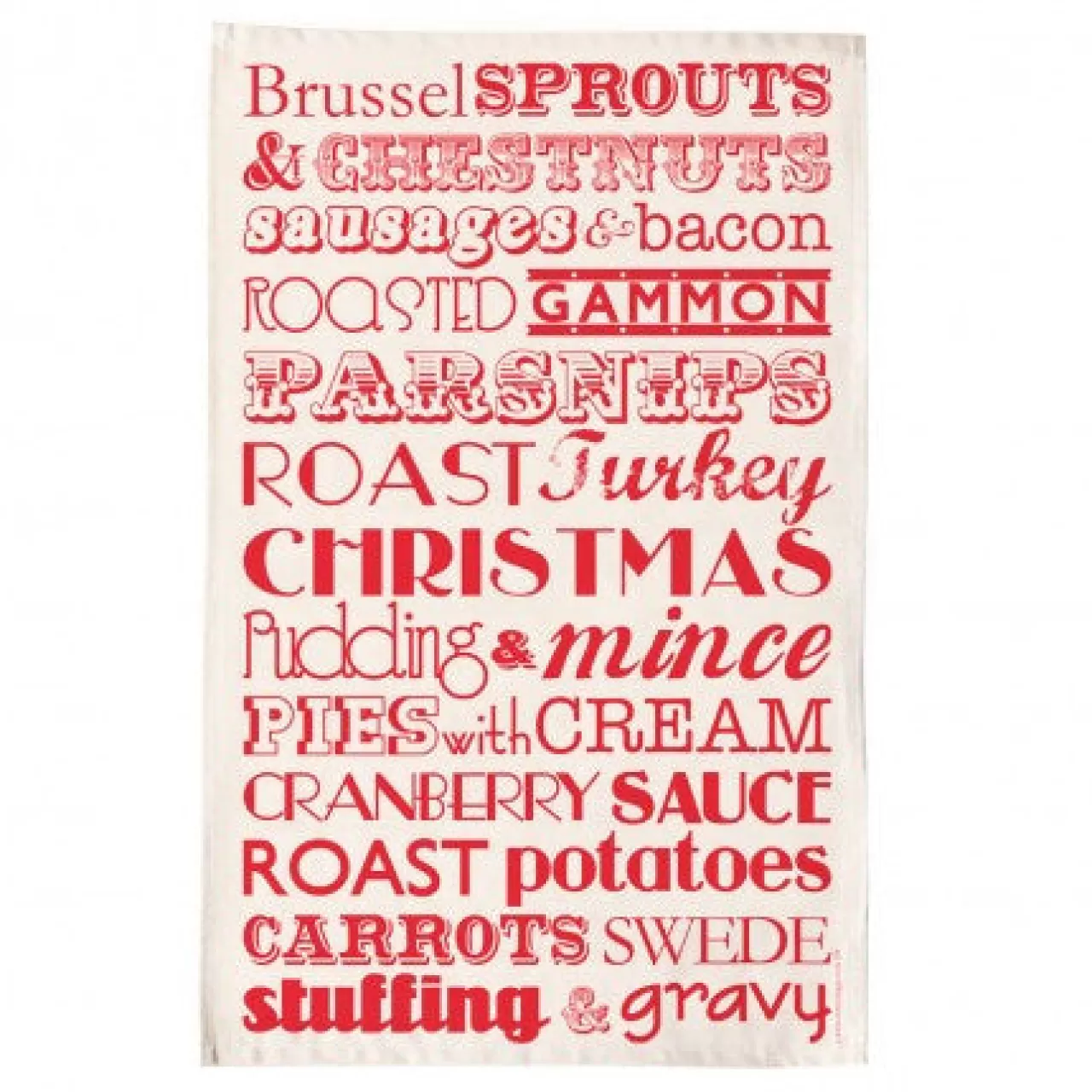 Fashion Victoria Eggs Christmas Dinner Tea Towel - Red