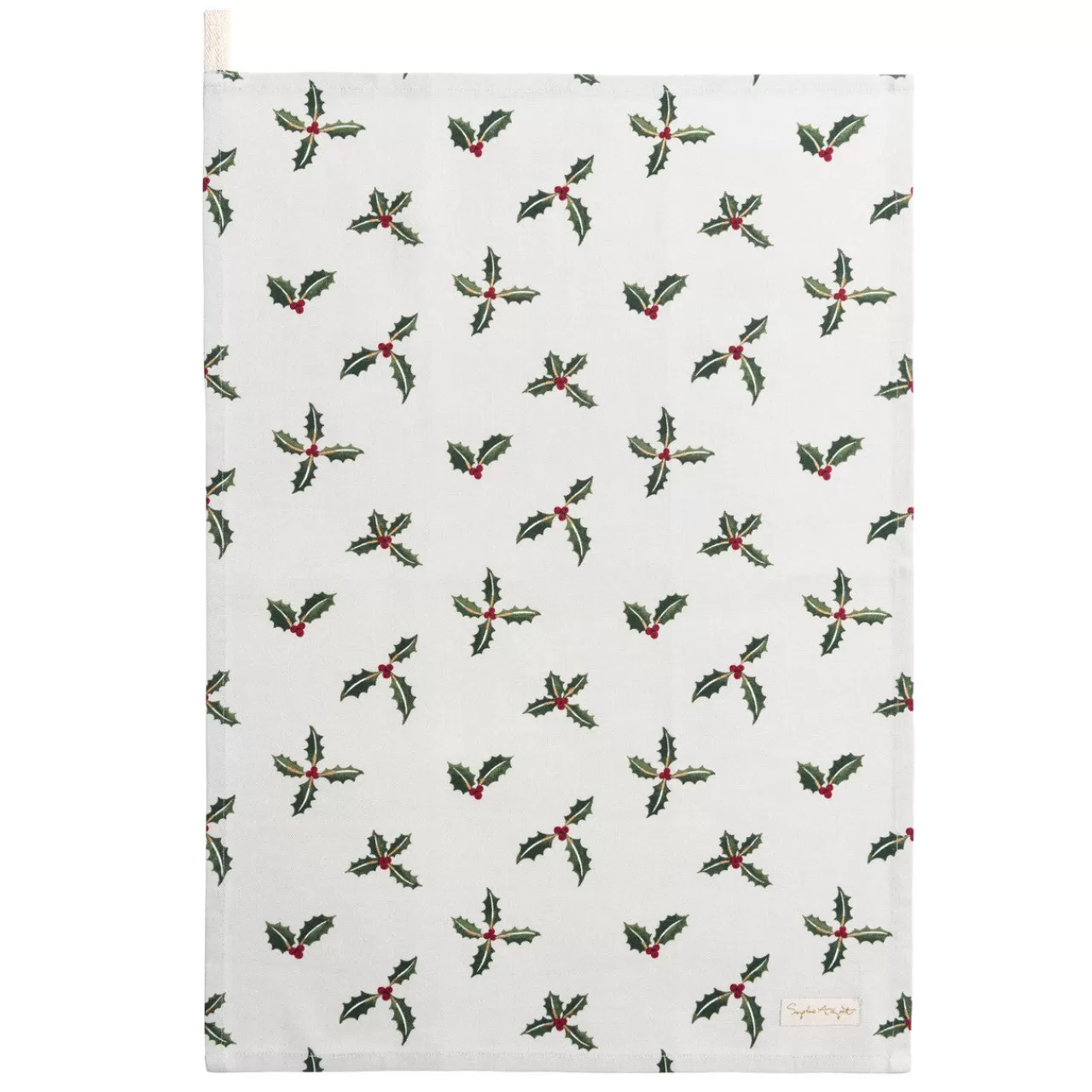 Hot Sophie Allport Christmas Holly & Berry Set Of 2 Tea Towels