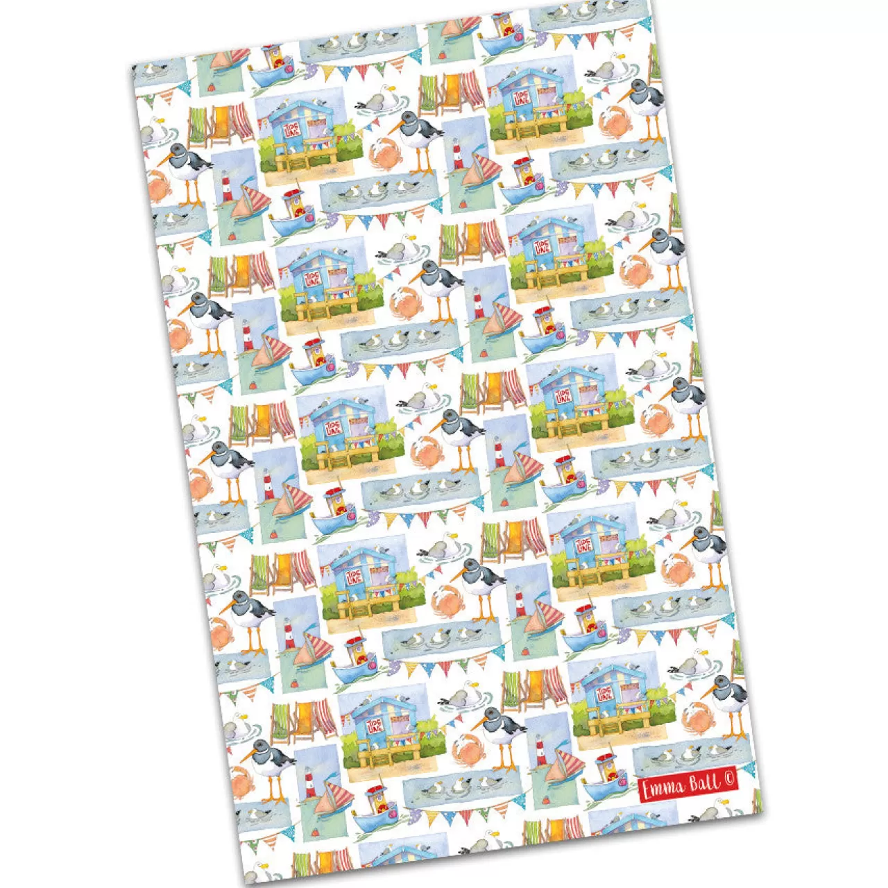 New Emma Ball Coastal Repeat Tea Towel