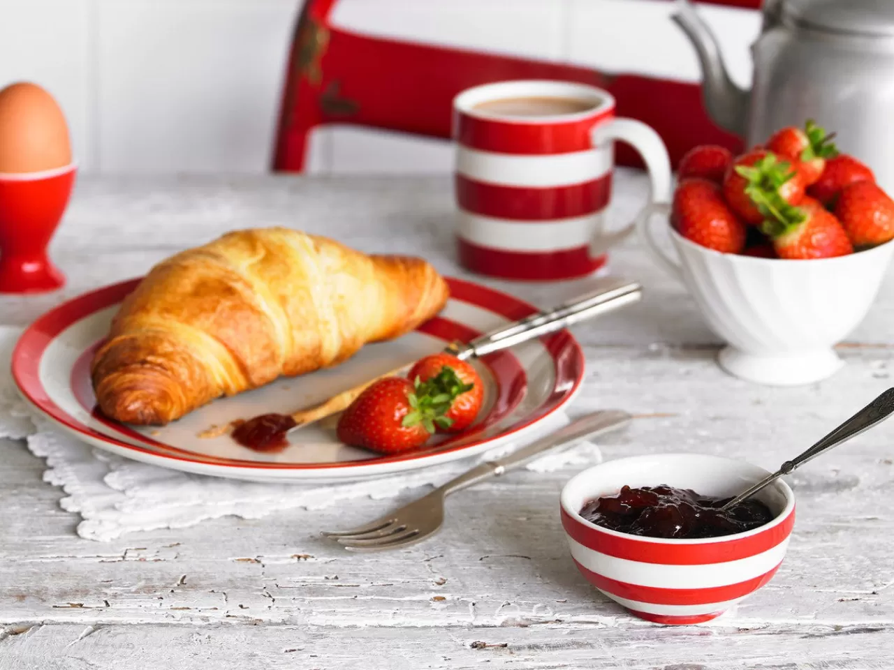 Cheap Cornishware Jam Dish - Red