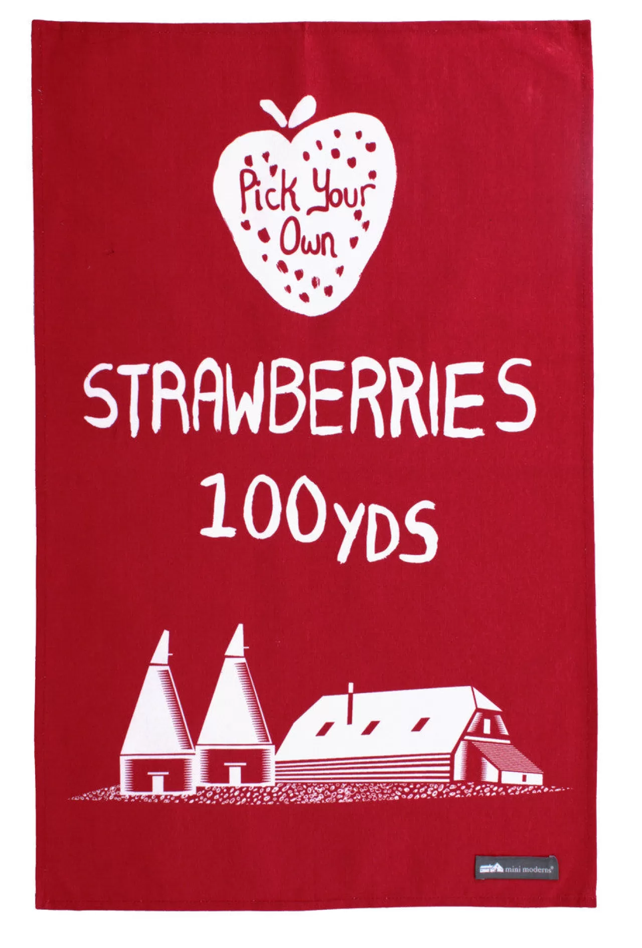 Hot Ulster Weavers Cotton Strawberries Tea Towel