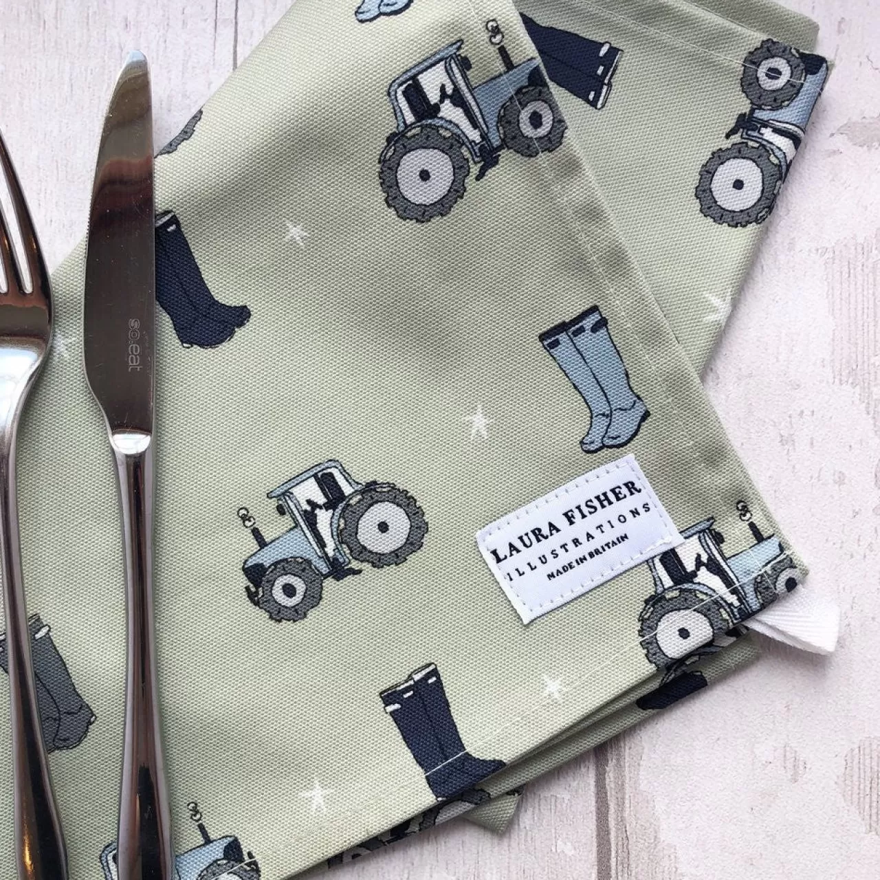 New Laura Fisher Country Farm Cotton Tea Towel