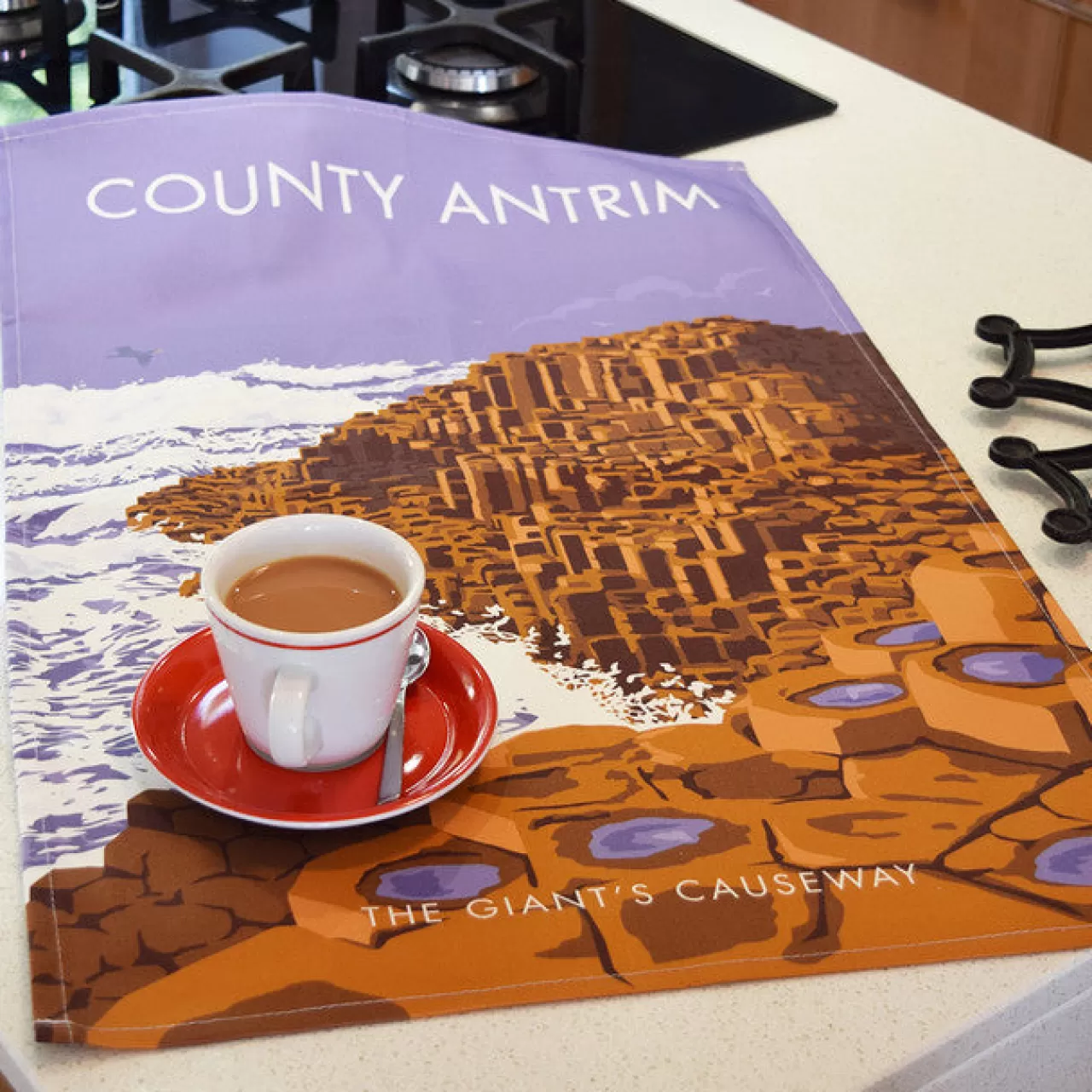 Hot Town Towels County Antrim Tea Towel