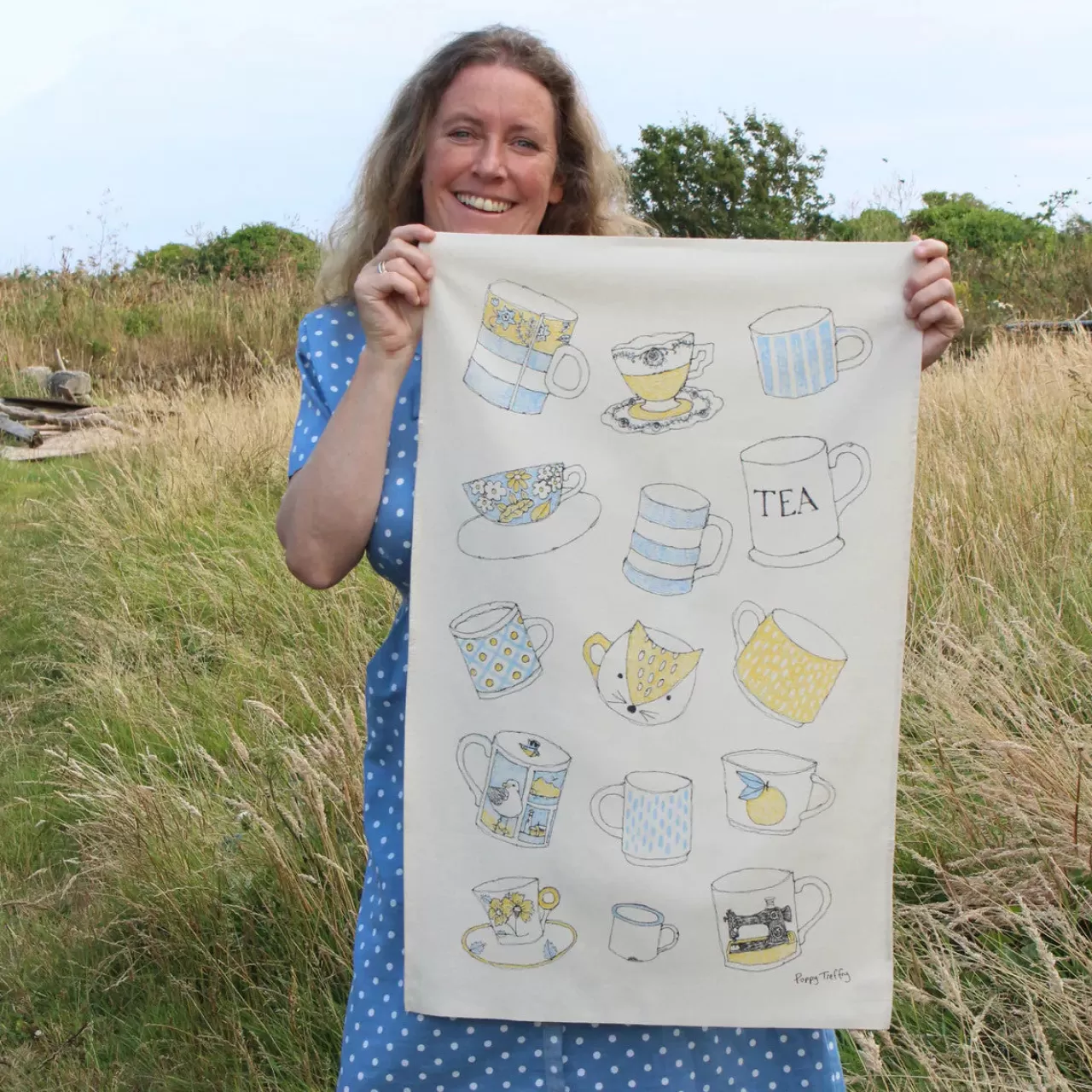 Discount Poppy Treffry Cups And Mugs Tea Towel