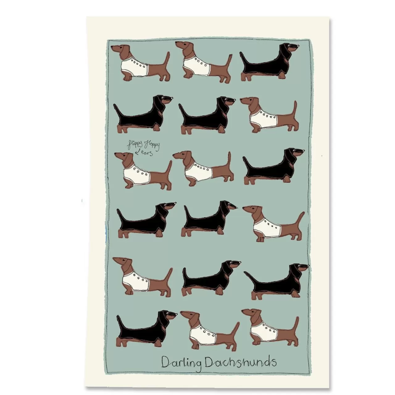 Flash Sale Poppy Treffry Dachshunds Tea Towel