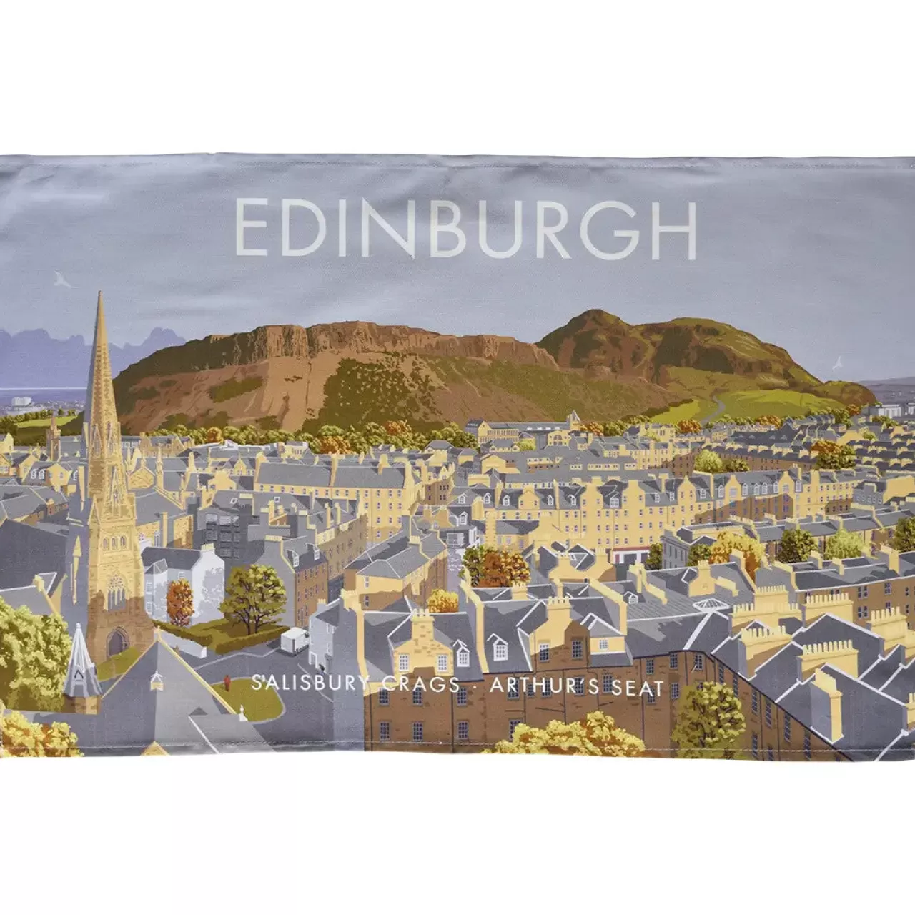 Flash Sale Town Towels Edinburgh - Salisbury Crags, Arthur's Seat Tea Towel