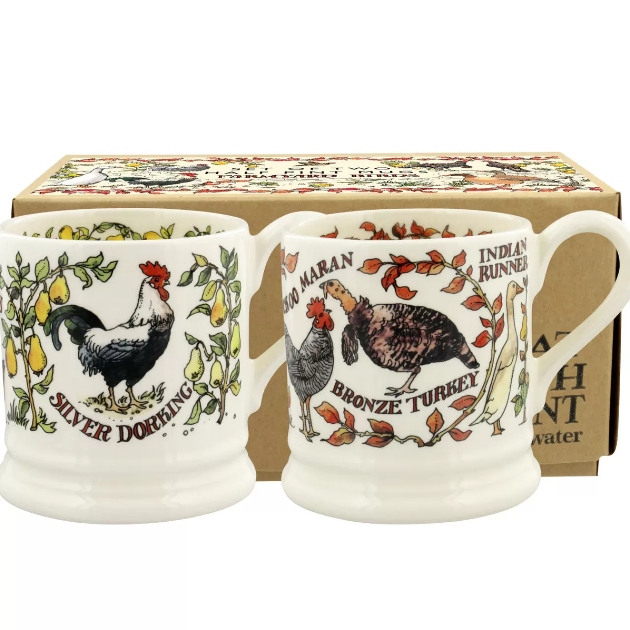 Best Sale Emma Bridgewater Farmyard Birds Set Of 2 1/2 Pint Mugs (Boxed)