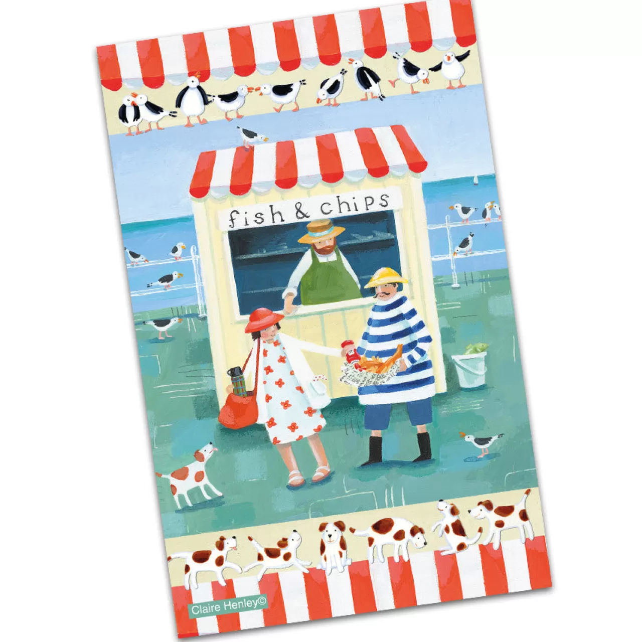 Outlet Emma Ball Fish & Chips Tea Towel