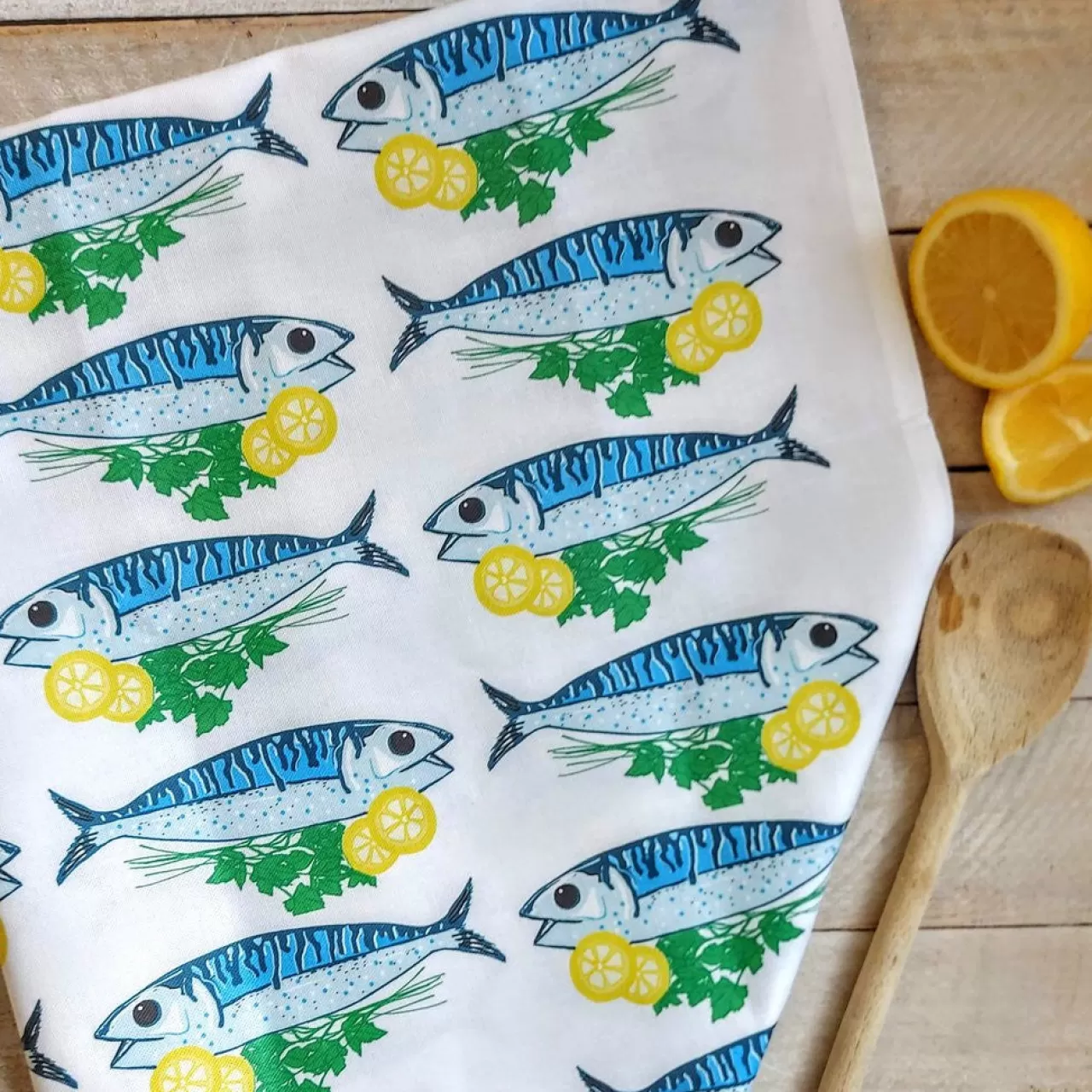 Shop Lucky Lobster Fish & Lemon Tea Towel