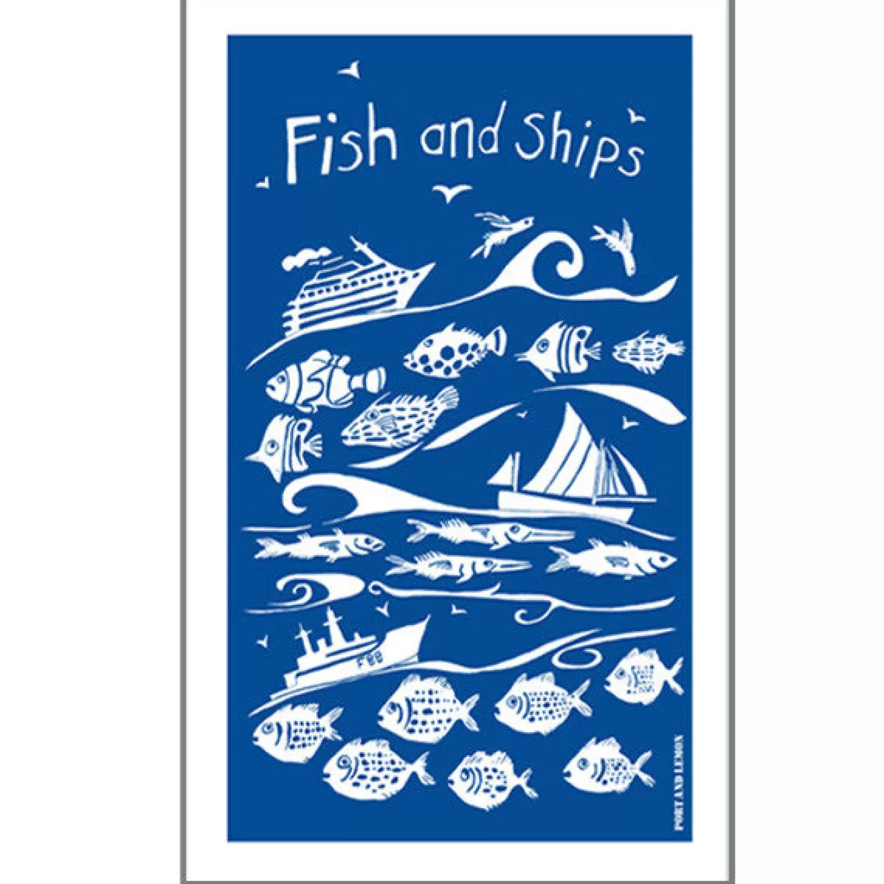 Flash Sale Port & Lemon Fish And Ships 100% Cotton Tea Towel