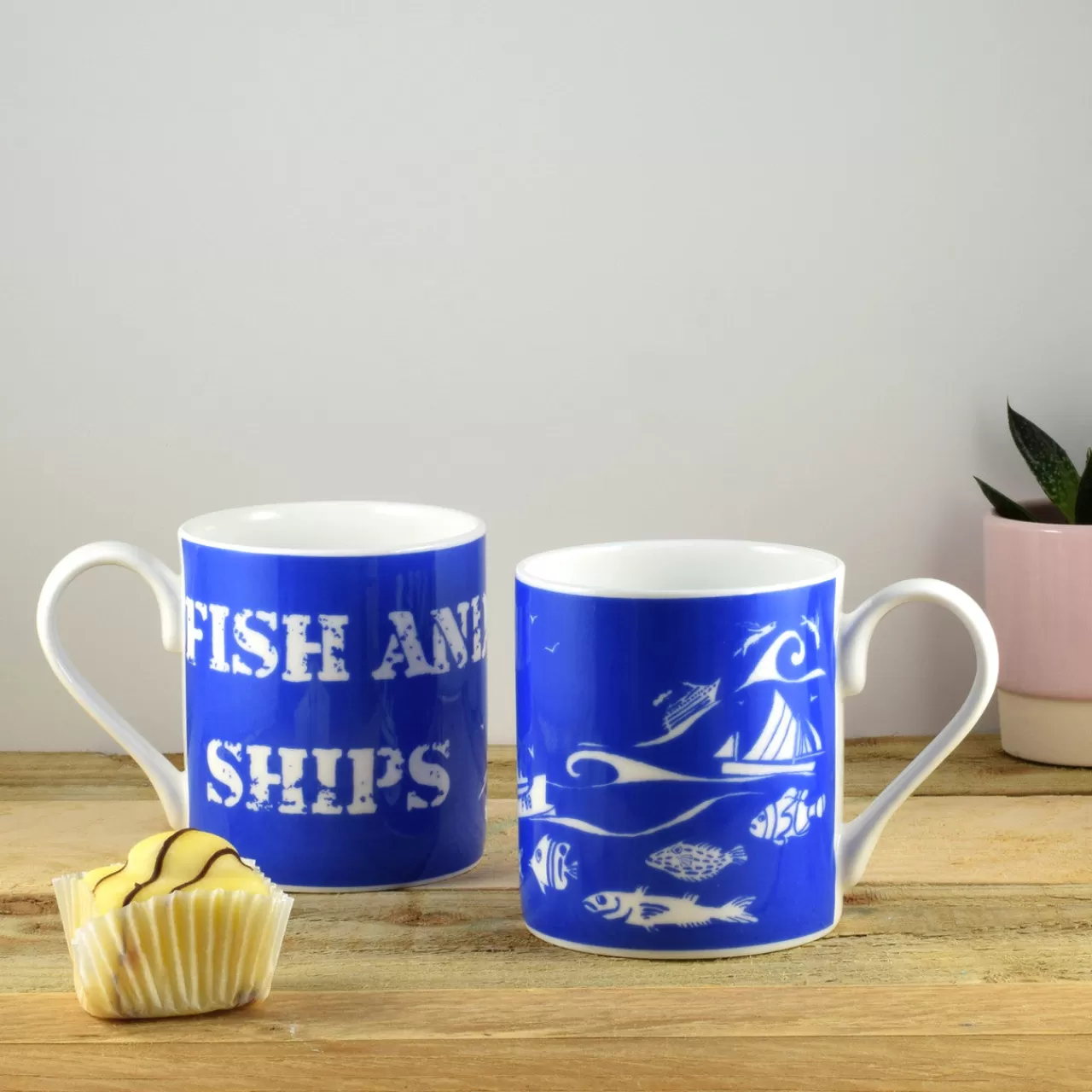 Hot Port & Lemon Fish And Ships Bone China Mug