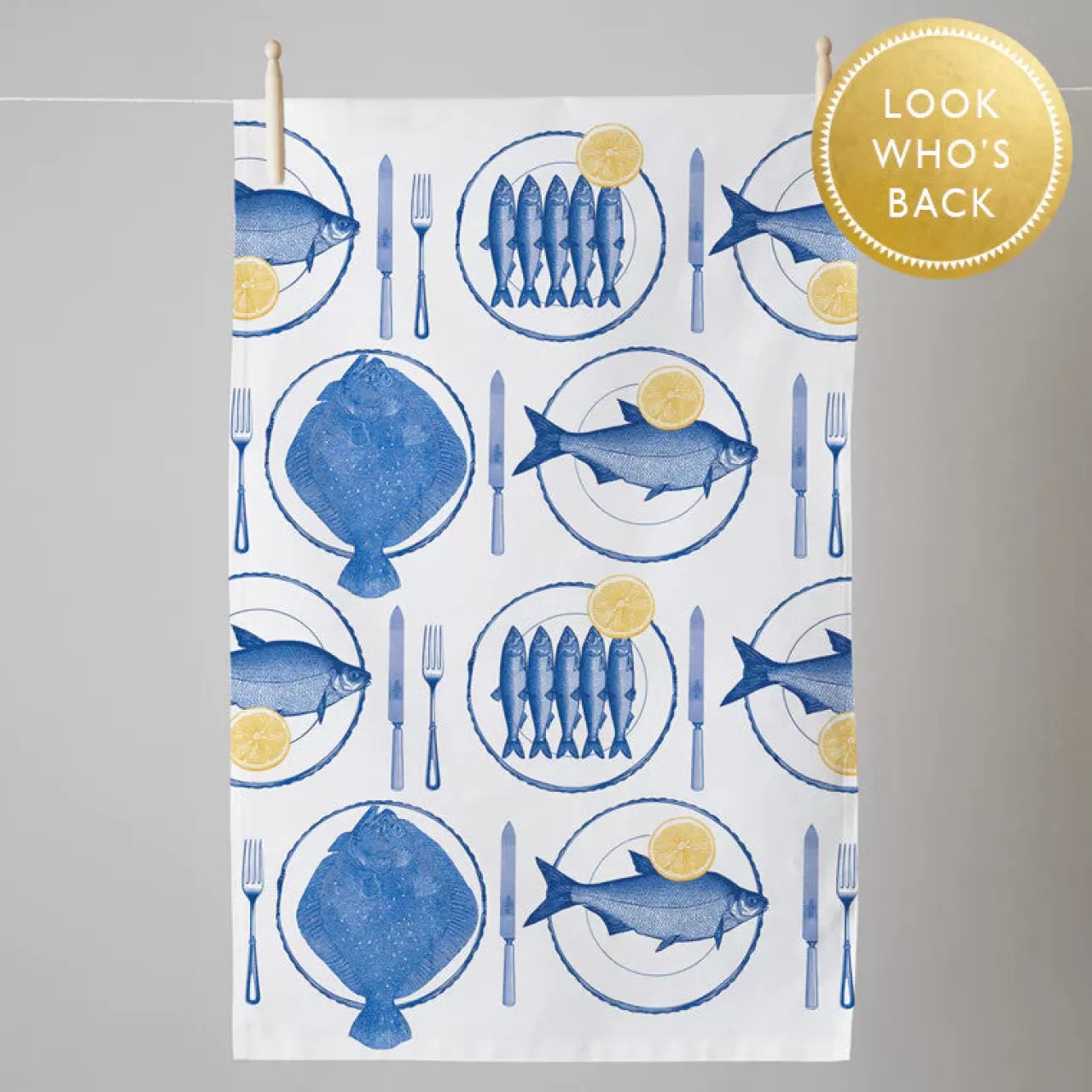 Flash Sale Thornback & Peel Fish Supper Tea Towel