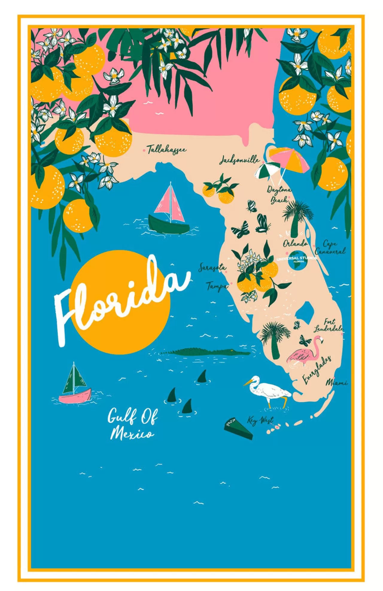 New Ulster Weavers Florida Cotton Tea Towel