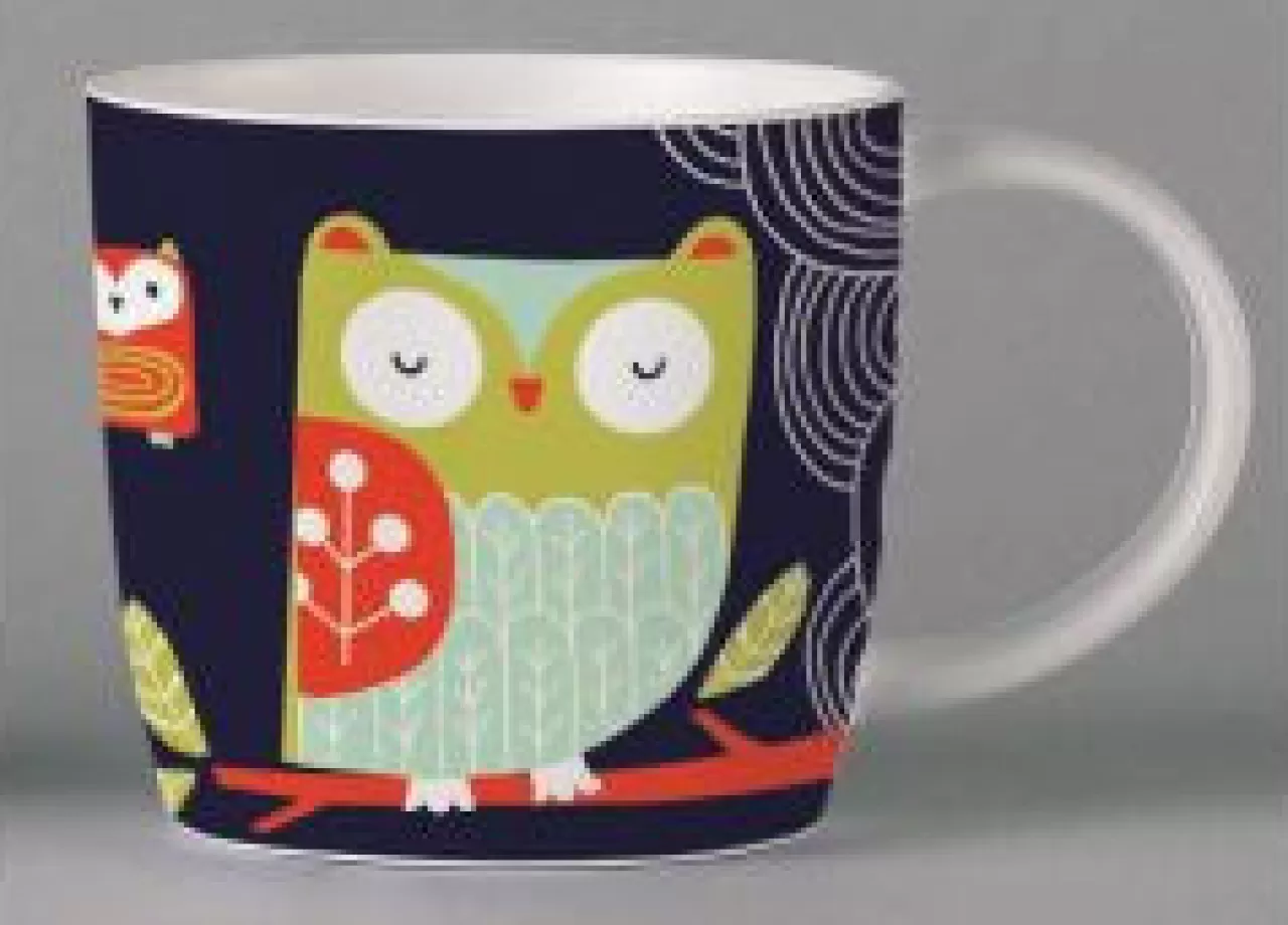 Sale Repeat Repeat Folkland Barn Owl Mug - Black