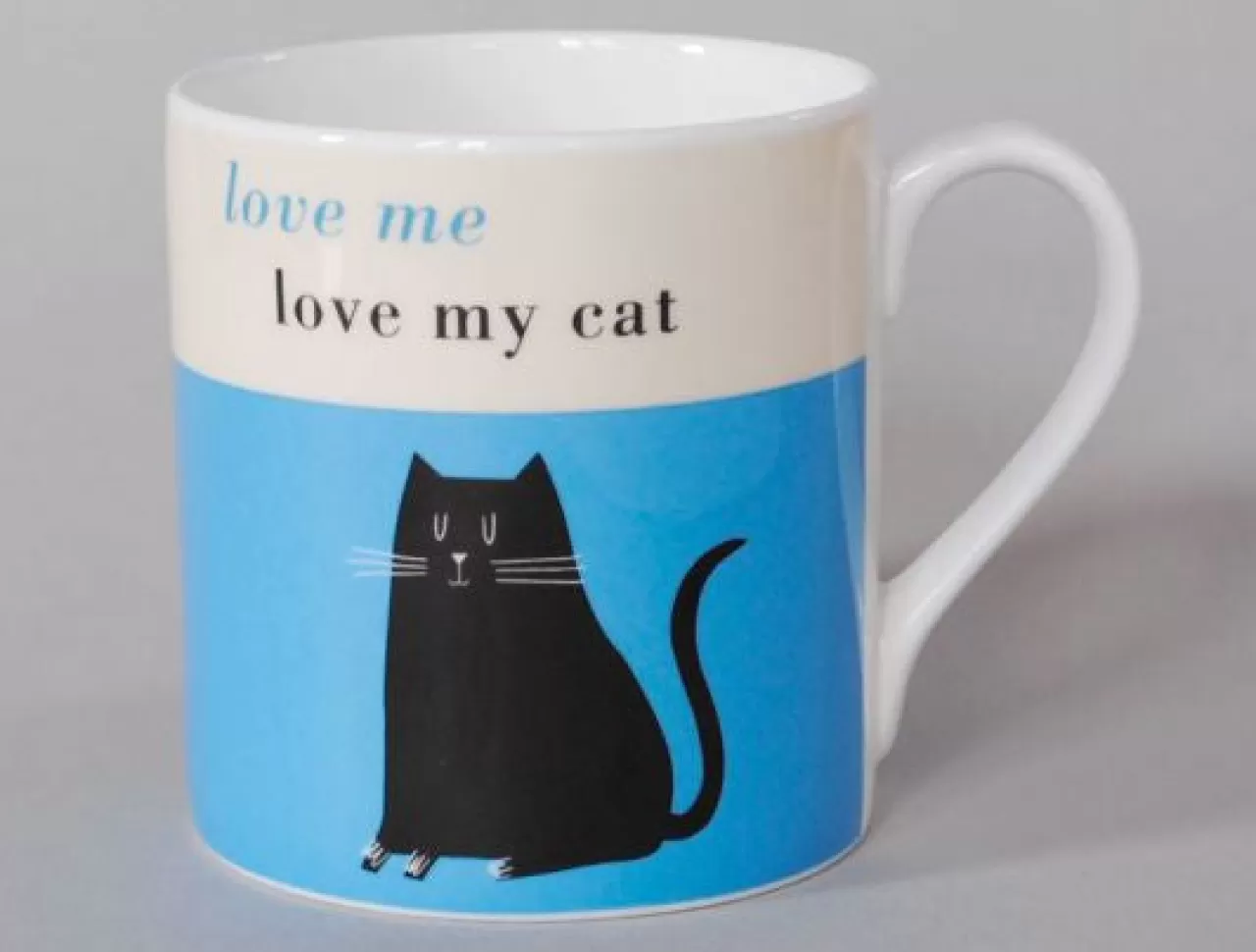 Hot Repeat Repeat Happiness Black Cat Turquoise Mug