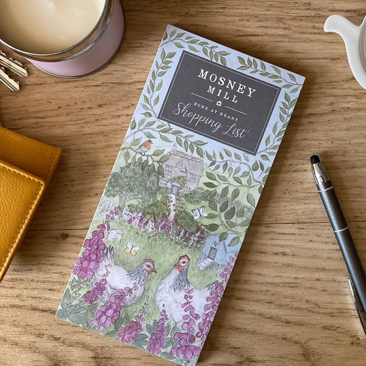 Best Sale Mosney Mill Hens In Foxgloves Shopping List Pad