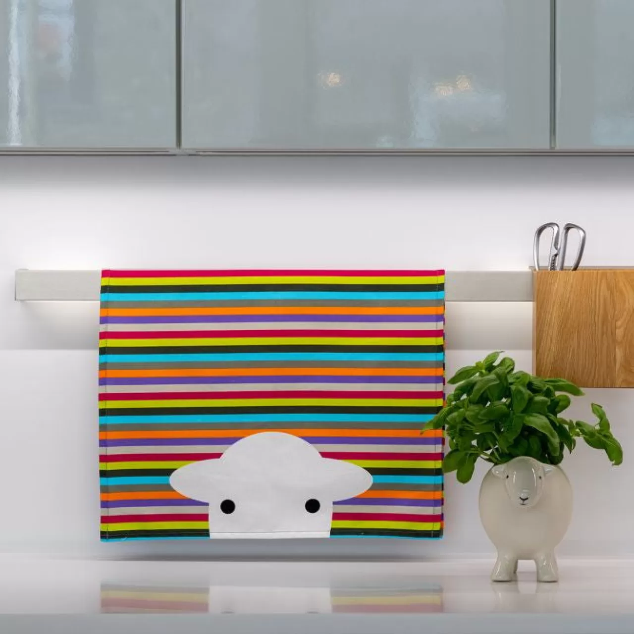 Best The Herdy Company Herdy Peep Stripe Cotton Tea Towel