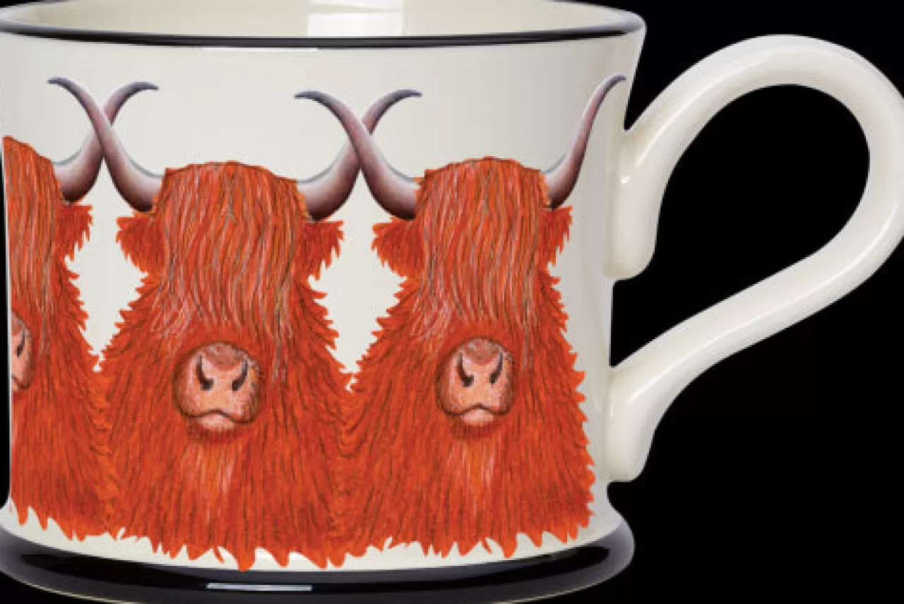 New Moorland Pottery Highland Cow Mug By