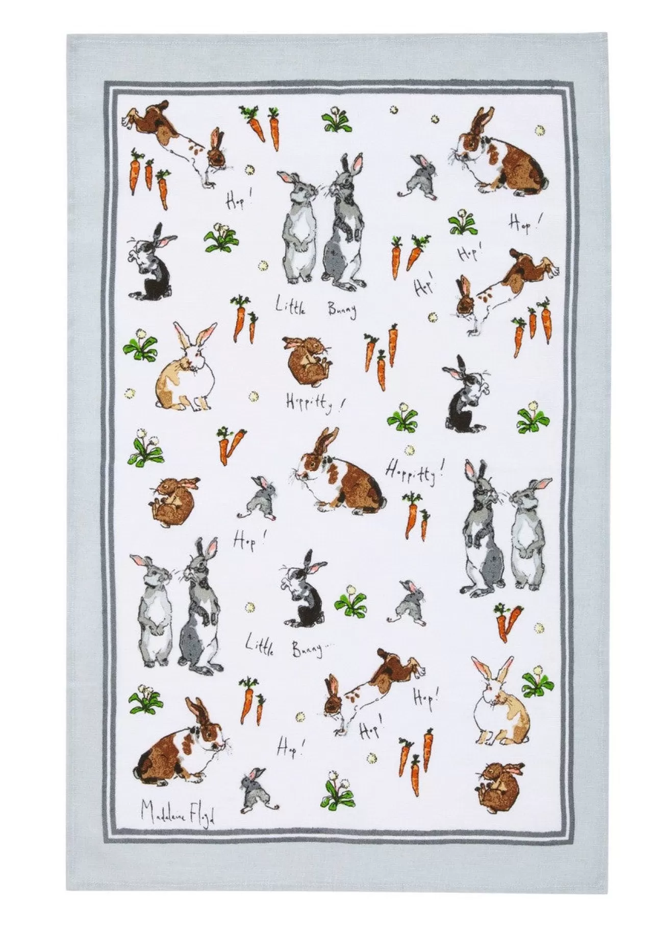 Fashion Ulster Weavers Hippity Hoppity Bunnies Cotton Tea Towel