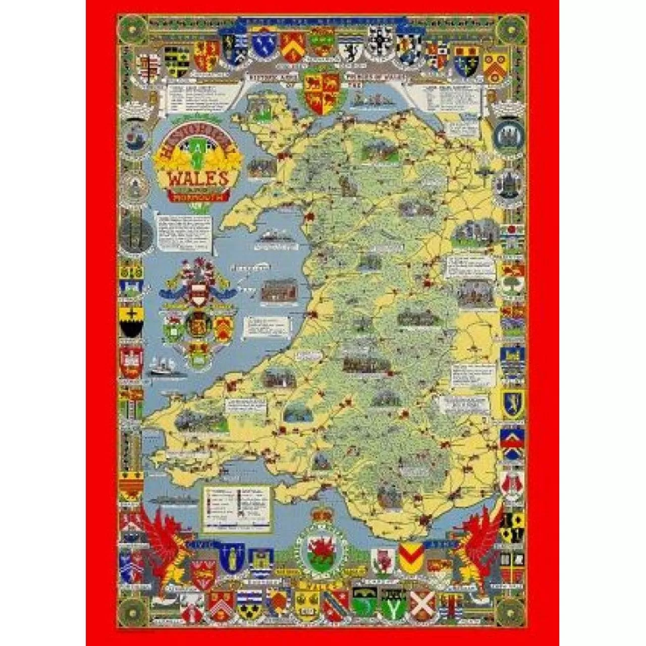 Cheap JHG Puzzles Historical Map Of Wales Jigsaw Puzzle