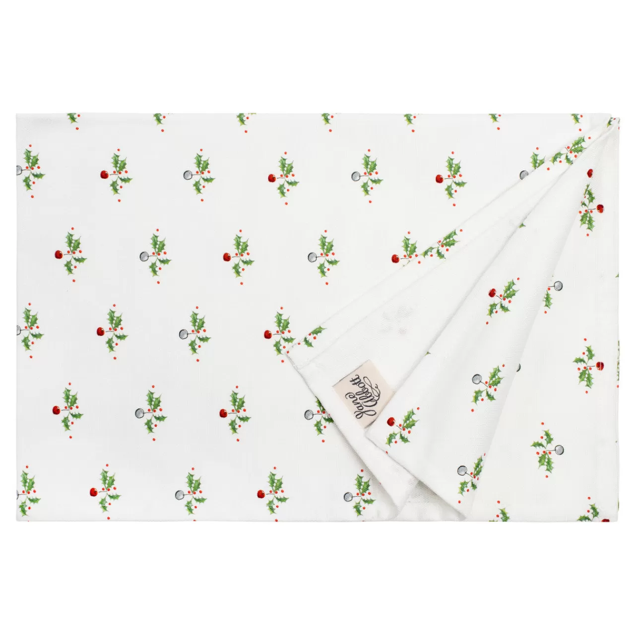 Best Jane Abbott Designs Holly And Berry Cotton Tea Towel