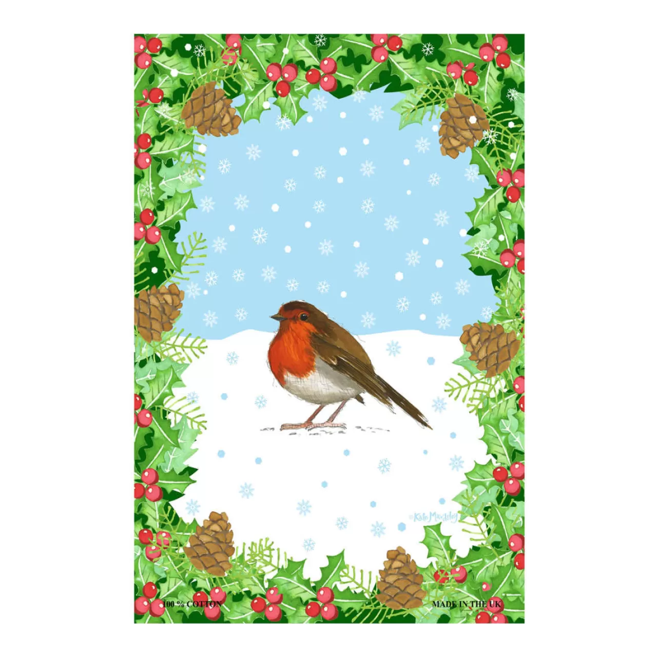 Discount Samuel Lamont Holly And Robin Tea Towel