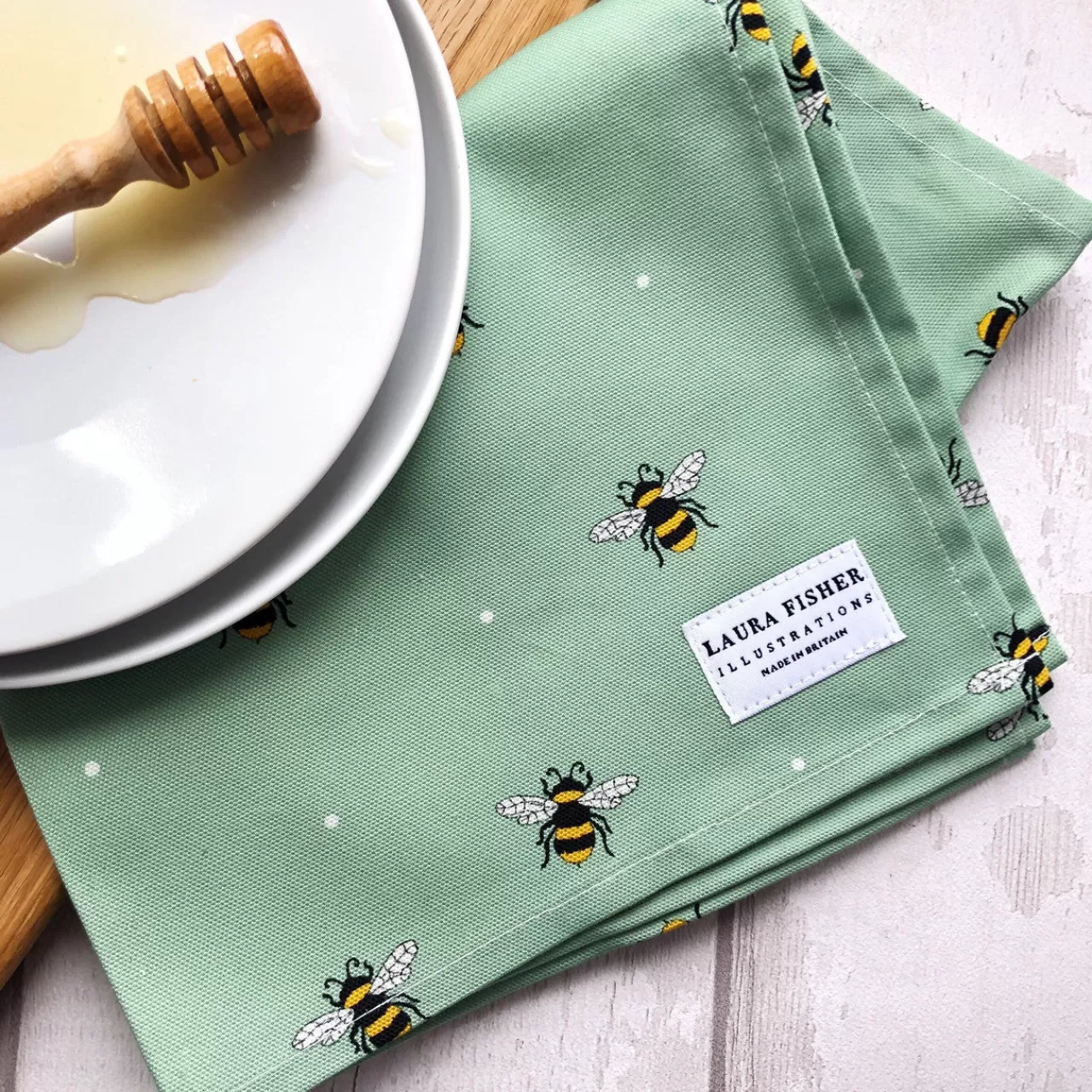 Best Sale Laura Fisher Honey Bee Cotton Tea Towel