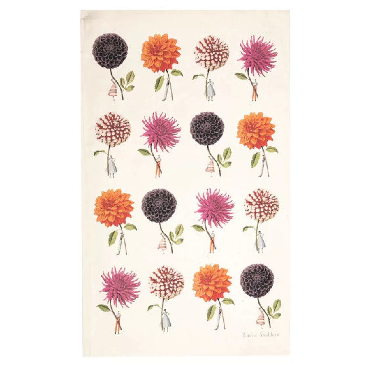 Cheap Laura Stoddart In Bloom Multi Dahlias Tea Towel