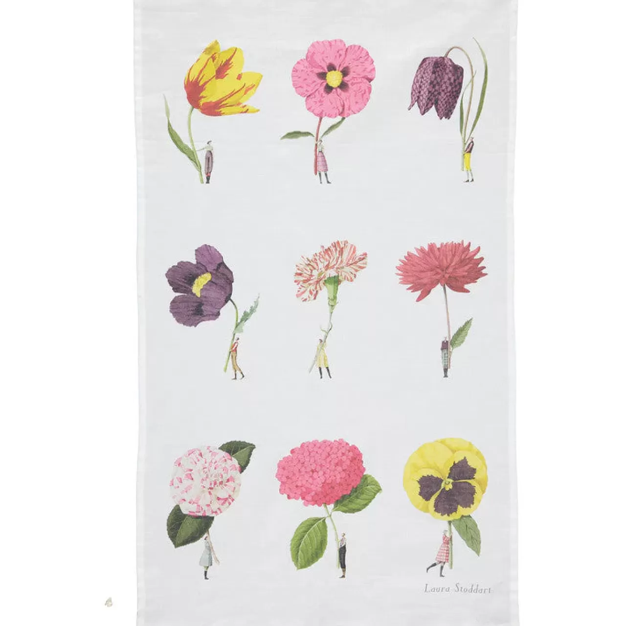 Fashion Laura Stoddart In Bloom Multi Flower Linen Union Tea Towel