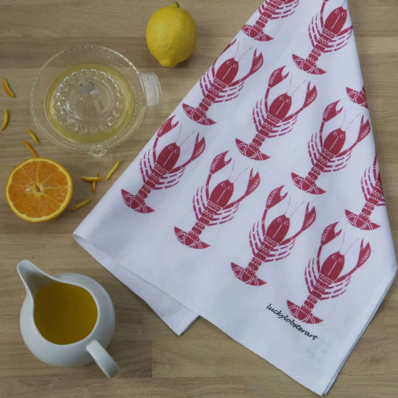 Sale Lucky Lobster Lobster Tea Towel