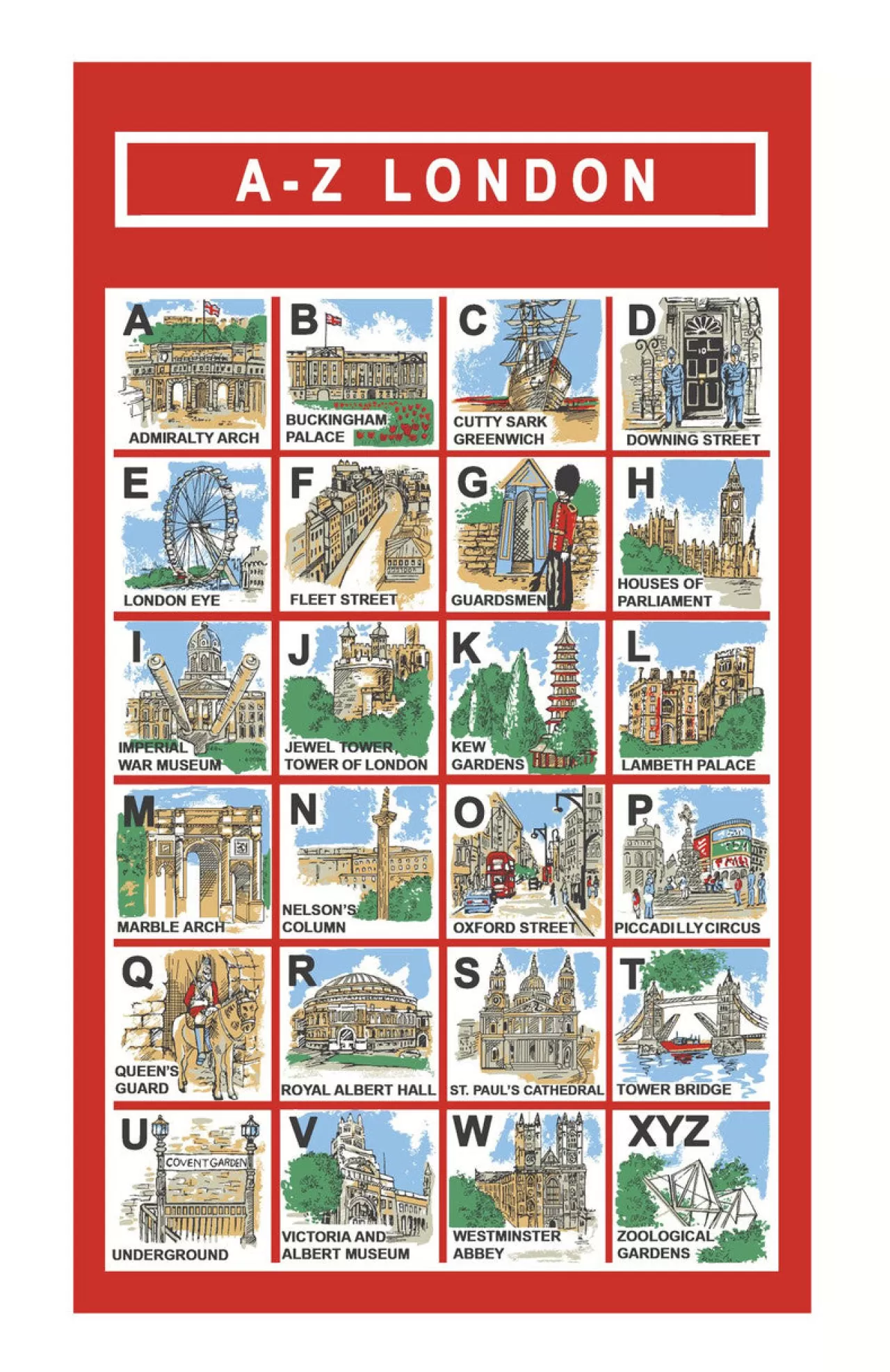 Online Ulster Weavers London A-Z Cotton Tea Towel