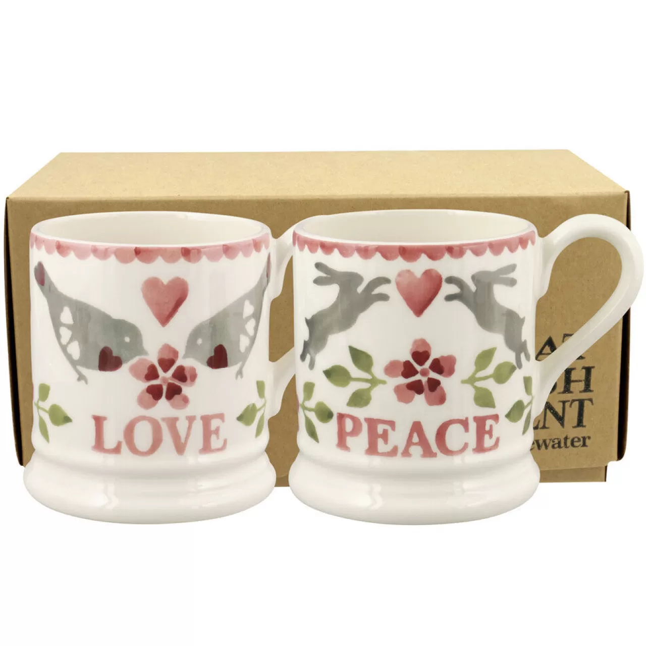 Online Emma Bridgewater Lovebirds Set Of 2 1/2 Pint Mugs Boxed