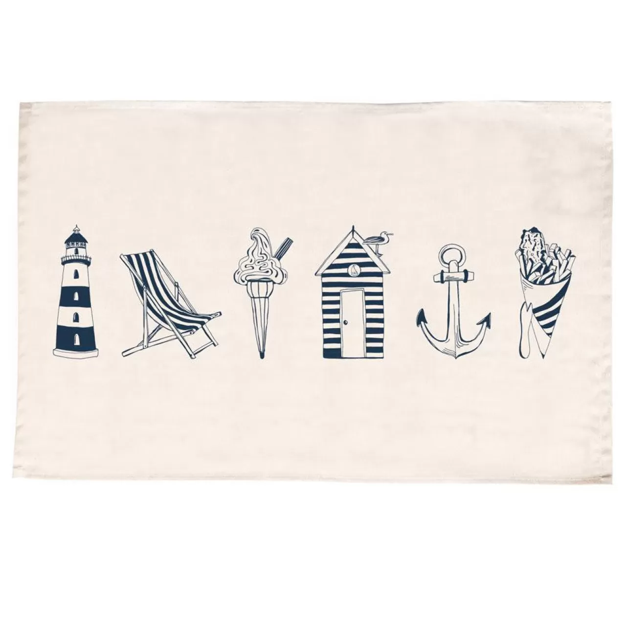 Fashion Victoria Eggs Nautical Beachscape Tea Towel