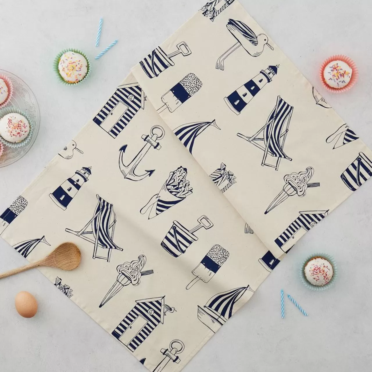 Sale Victoria Eggs Nautical Tea Towel