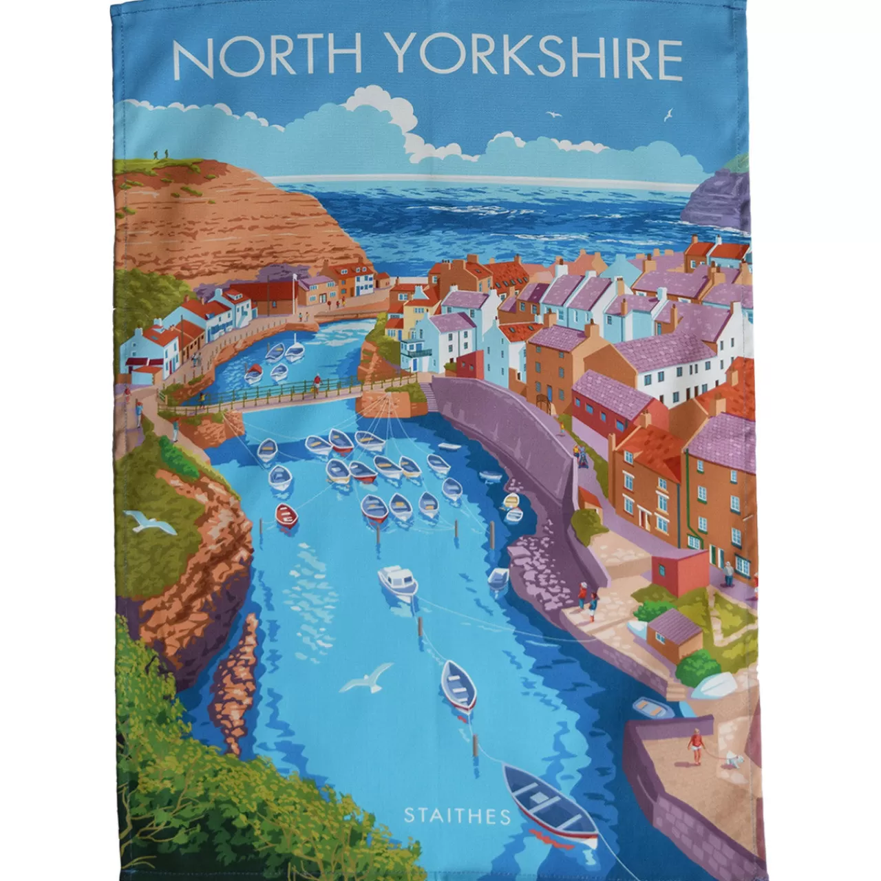 Cheap Town Towels North Yorkshire - Staithes Tea Towel