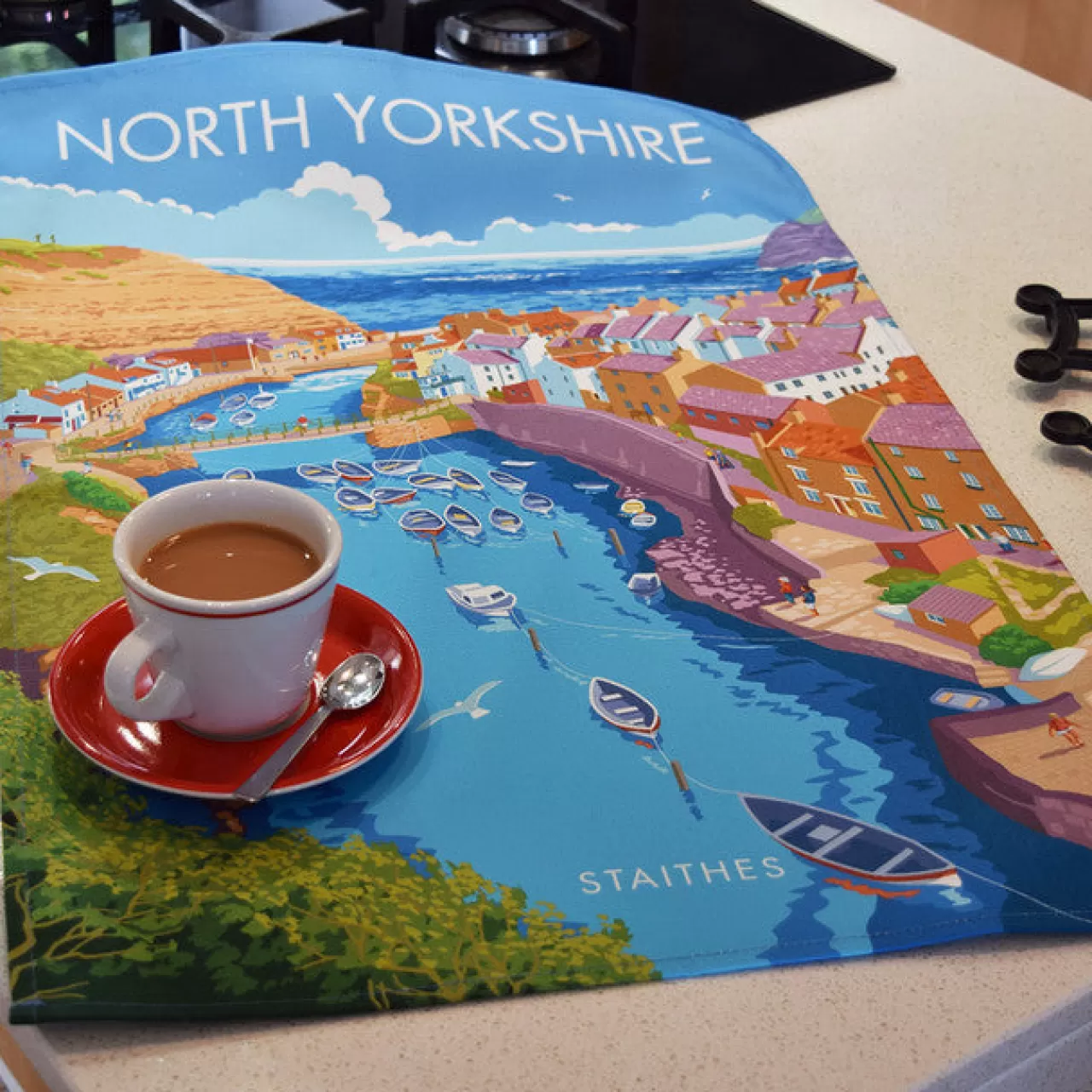 Cheap Town Towels North Yorkshire - Staithes Tea Towel