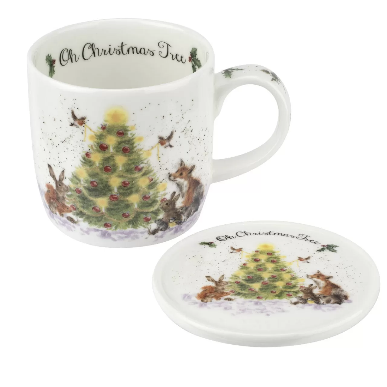 Cheap Wrendale Designs Oh Christmas Tree' Fine Bone China Mug & Coaster Set